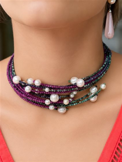 Necklace Rajola Woman in Semiprecious stones Zaffiro 54-497-6XL - 54-497-6XL